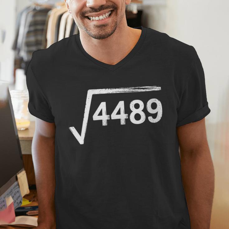 67 Meme Math Teacher Square Root 4489 Men's V-Neck T-Shirt, funny gift 67 Meme Math Teacher Square Root 4489 Men's V-Neck T-Shirt, funny gift