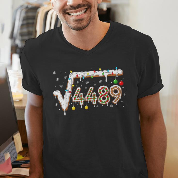 67 Meme Square Root 4489 Slang Math Teacher Christmas Men's V-Neck T-Shirt, funny gift 67 Meme Square Root 4489 Slang Math Teacher Christmas Men's V-Neck T-Shirt, funny gift