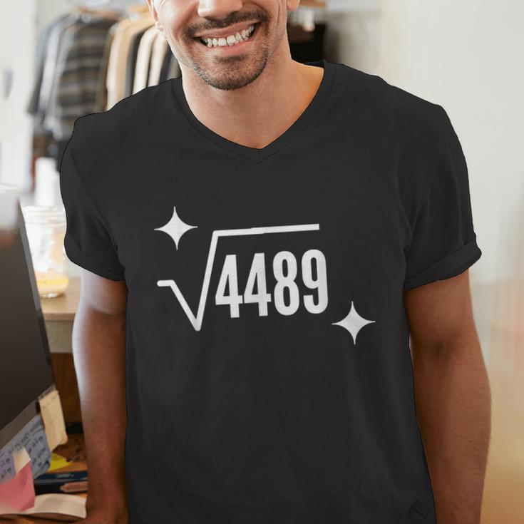 67 Meme Square Root 4489 Slang Math Teacher Men Women Men's V-Neck T-Shirt, funny gift 67 Meme Square Root 4489 Slang Math Teacher Men Women Men's V-Neck T-Shirt, funny gift