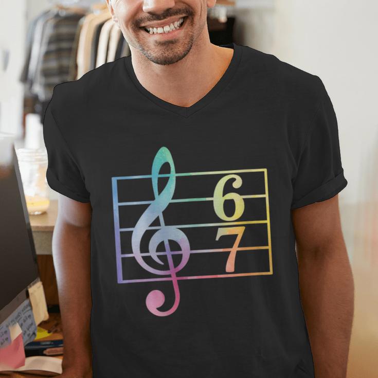 67 Music Meme Slang Six Seven Music Teacher Musician Men's V-Neck T-Shirt, funny gift