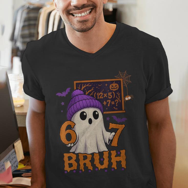 67 Teacher Halloween Ghost Six Seven Meme Math Equation Bruh Men's V-Neck T-Shirt, funny gift 67 Teacher Halloween Ghost Six Seven Meme Math Equation Bruh Men's V-Neck T-Shirt, funny gift