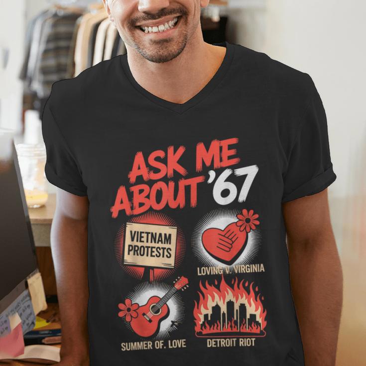 67 History Teacher Teacher 6 7 Overuse '67 Men's V-Neck T-Shirt, History Teacher Shirts, funny gift
