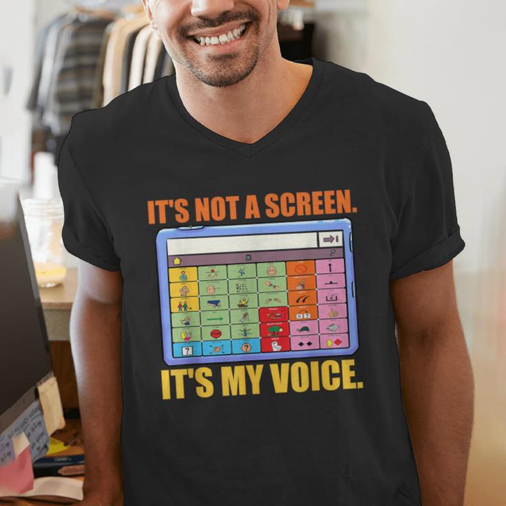 AAC Awareness AAC Teacher It's Not A Screen It's My Voice Men Women Men's V-Neck T-Shirt, funny gift AAC Awareness AAC Teacher It's Not A Screen It's My Voice Men Women Men's V-Neck T-Shirt, funny gift