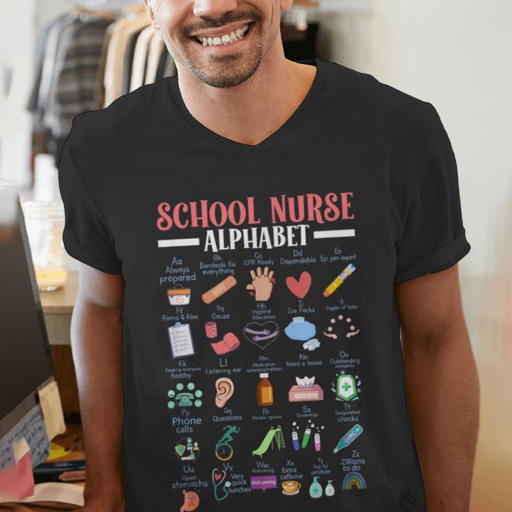 ABC School Nurse Alphabet Student Teacher Health Worker Men's V-Neck T-Shirt, funny gift ABC School Nurse Alphabet Student Teacher Health Worker Men's V-Neck T-Shirt, funny gift
