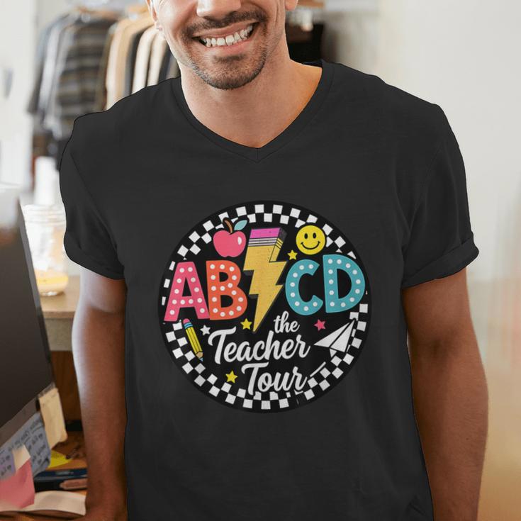 ABCD The Teacher Tour Back To School First Day Of School Men's V-Neck T-Shirt, funny gift ABCD The Teacher Tour Back To School First Day Of School Men's V-Neck T-Shirt, funny gift
