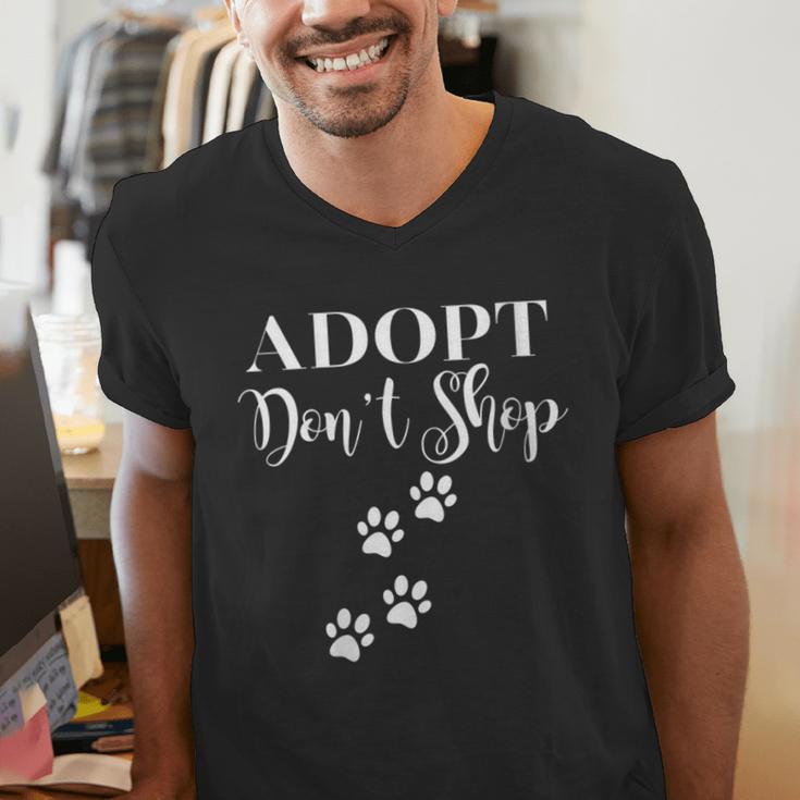 Adopt Animals Don't Shop For Them Men's V-Neck T-Shirt, funny gift