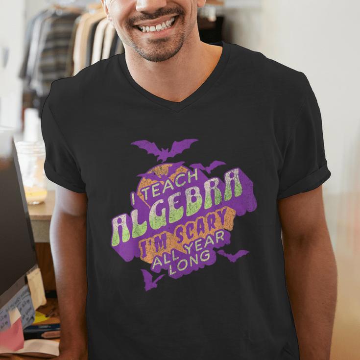 Algebra Teacher Halloween Spooky Ghost Math Mathematics Grad Men's V-Neck T-Shirt, funny gift Algebra Teacher Halloween Spooky Ghost Math Mathematics Grad Men's V-Neck T-Shirt, funny gift
