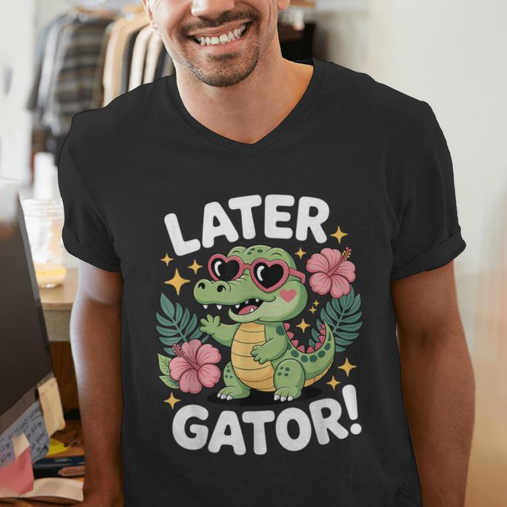Alligator Later Gator Teacher Summer Last Day Fun Men's V-Neck T-Shirt, funny gift