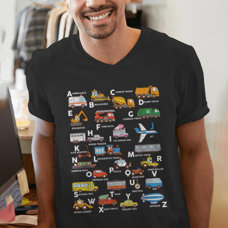 Alphabet Vehicles ABCs Learning Teachers Kids Boys Girls Men's V-Neck T-Shirt, funny gift Alphabet Vehicles ABCs Learning Teachers Kids Boys Girls Men's V-Neck T-Shirt, funny gift