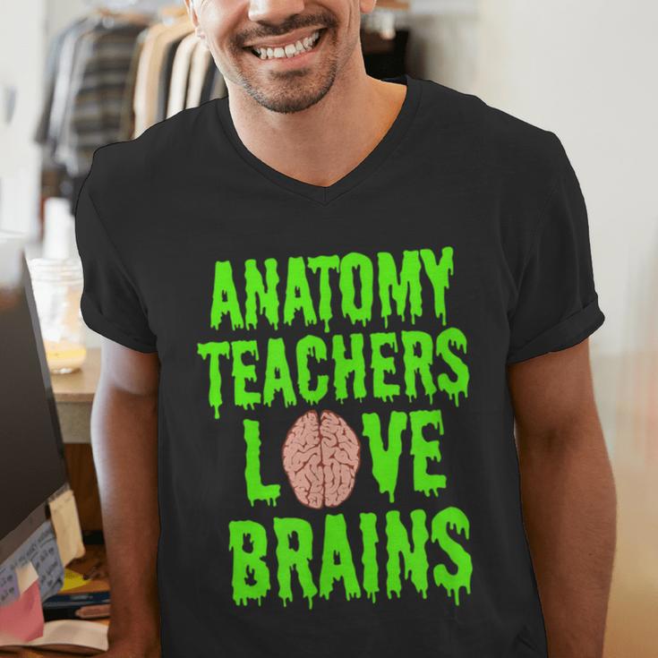 Anatomy Teachers Love Brains Halloween Teacher Costume Shirt Men's V-Neck T-Shirt, funny gift