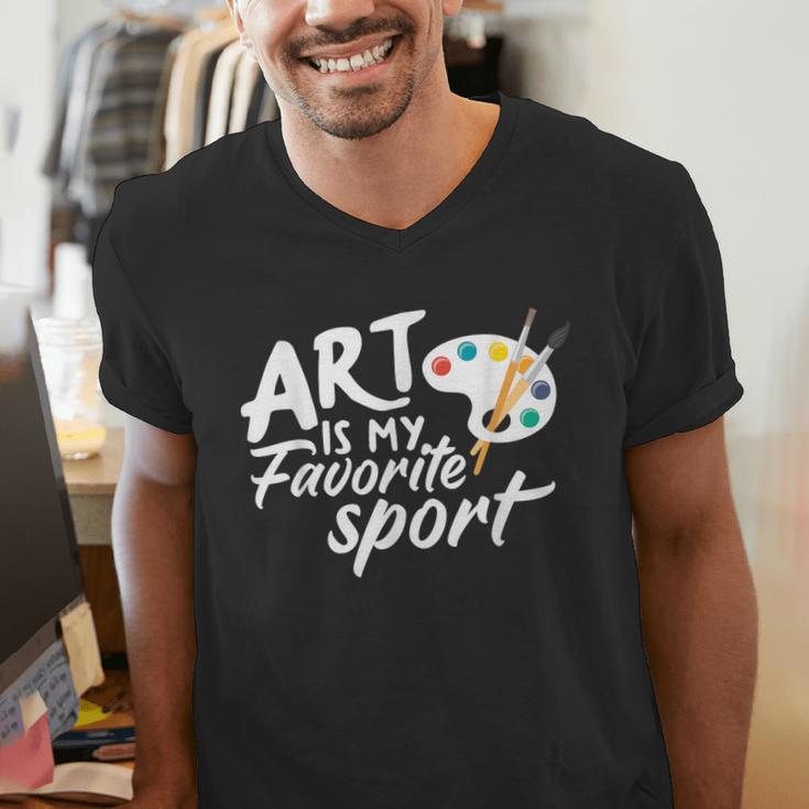 Art Is My Favorite Sport Artist Art Lover Teacher Men's V-Neck T-Shirt, funny gift Art Is My Favorite Sport Artist Art Lover Teacher Men's V-Neck T-Shirt, funny gift