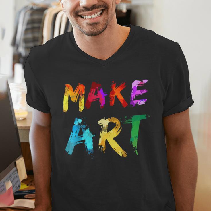 Make Art Painter Artist Teacher Artsy Men Women Kids Men's V-Neck T-Shirt, funny gift