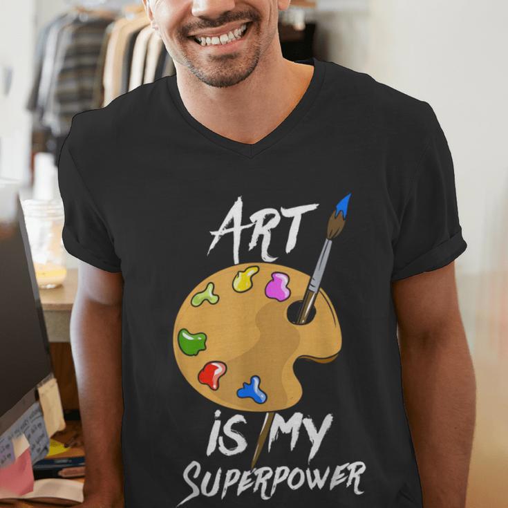 Art Is My Superpower Drawing Art Teacher Artists Men's V-Neck T-Shirt, funny gift Art Is My Superpower Drawing Art Teacher Artists Men's V-Neck T-Shirt, funny gift
