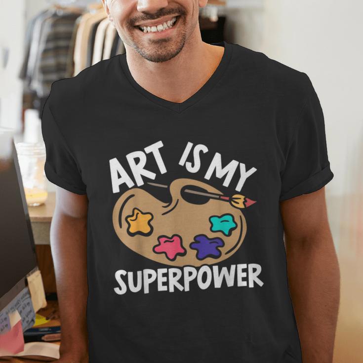 Art Is My Superpower Art Teacher Artist Painter Painting Men's V-Neck T-Shirt, funny gift Art Is My Superpower Art Teacher Artist Painter Painting Men's V-Neck T-Shirt, funny gift