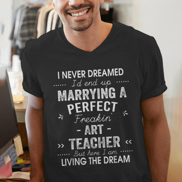 Art Teacher Christmas Xmas Never Dreamed Marrying Men's V-Neck T-Shirt, funny gift