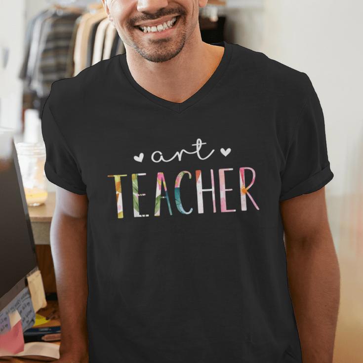 Art Teacher Cute Floral Men's V-Neck T-Shirt, funny gift Art Teacher Cute Floral Men's V-Neck T-Shirt, funny gift