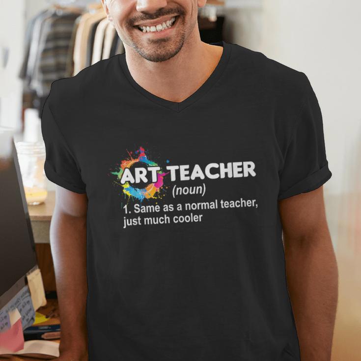 Art Teacher Definition Arts Artist Artistic Graphic For Men Women Girls Kids Men's V-Neck T-Shirt, funny gift