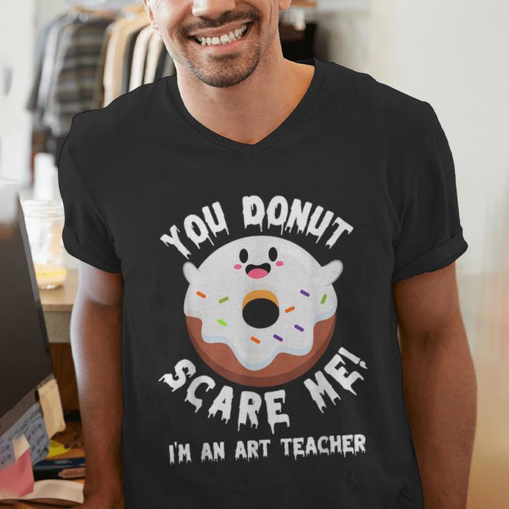 Art Teacher Halloween Donut Lover Costume Kawaii Monster Men's V-Neck T-Shirt, funny gift