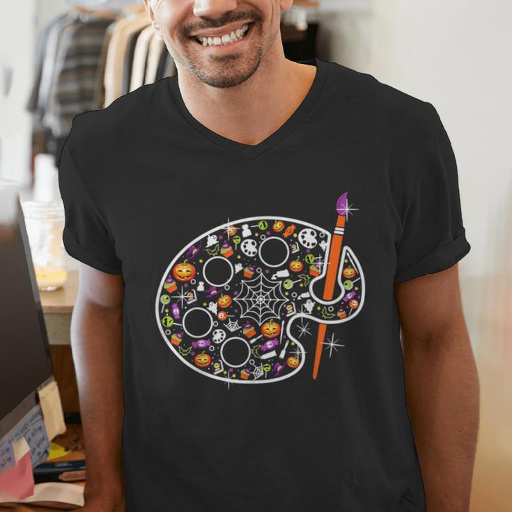 Art Teacher Pumpkin Scary Halloween Costume Men Women Men's V-Neck T-Shirt, funny gift Art Teacher Pumpkin Scary Halloween Costume Men Women Men's V-Neck T-Shirt, funny gift