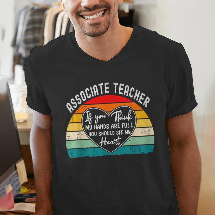 Associate Teacher If You Think My Hands Are Full Men's V-Neck T-Shirt, funny gift