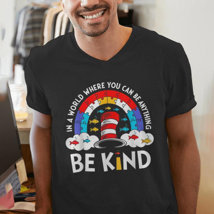Autism Awareness For Teacher Why Fit In Doctor Cat Hat Cool Men's V-Neck T-Shirt, funny gift Autism Awareness For Teacher Why Fit In Doctor Cat Hat Cool Men's V-Neck T-Shirt, funny gift