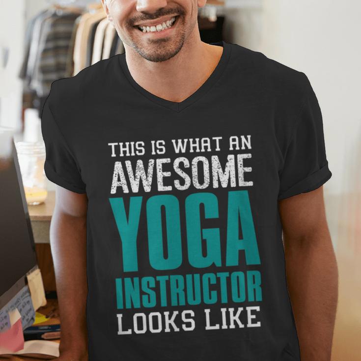 This Is What An Awesome Yoga Instructor Yoga Teacher Men's V-Neck T-Shirt, funny gift This Is What An Awesome Yoga Instructor Yoga Teacher Men's V-Neck T-Shirt, funny gift