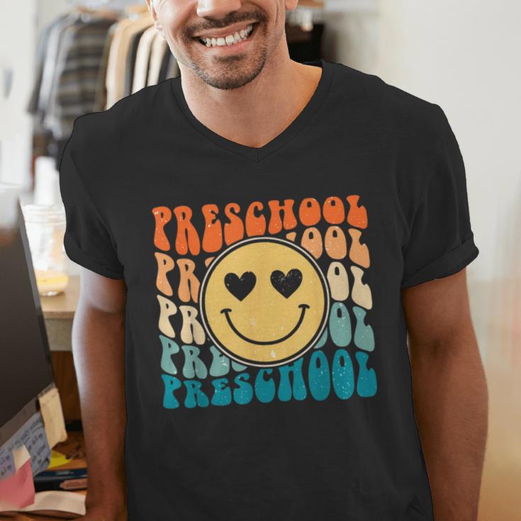 Back To School Groovy Smile Preschool Teachers Students Kids Men's V-Neck T-Shirt, funny gift Back To School Groovy Smile Preschool Teachers Students Kids Men's V-Neck T-Shirt, funny gift