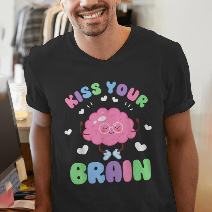 Back To School Kiss Your Brain Cute Teacher Appreciation Men's V-Neck T-Shirt, funny gift Back To School Kiss Your Brain Cute Teacher Appreciation Men's V-Neck T-Shirt, funny gift