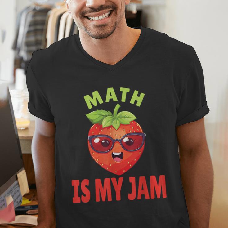 Back To School Math Is My Jam Math Teacher Men's V-Neck T-Shirt, funny gift Back To School Math Is My Jam Math Teacher Men's V-Neck T-Shirt, funny gift