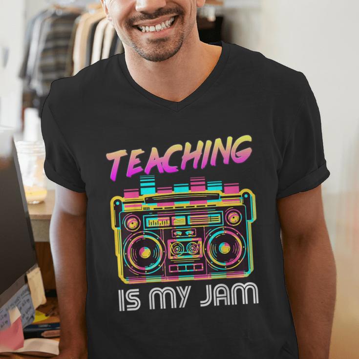 Back To School Retro Teaching Is My Jam 80s Teacher Boombox Men's V-Neck T-Shirt, funny gift Back To School Retro Teaching Is My Jam 80s Teacher Boombox Men's V-Neck T-Shirt, funny gift