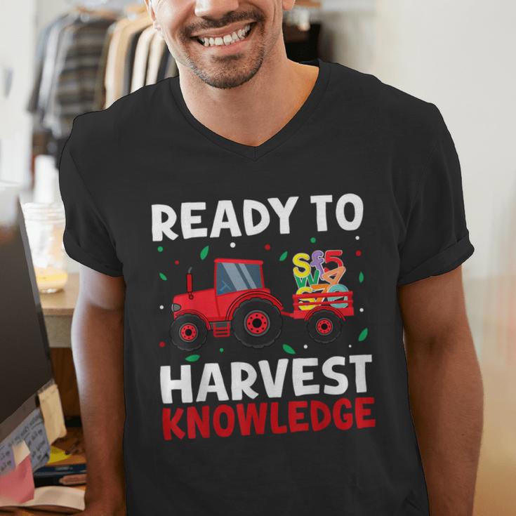 Back To School Teacher Farming Tractor Farmer Kids 100th Day Men's V-Neck T-Shirt, funny gift Back To School Teacher Farming Tractor Farmer Kids 100th Day Men's V-Neck T-Shirt, funny gift