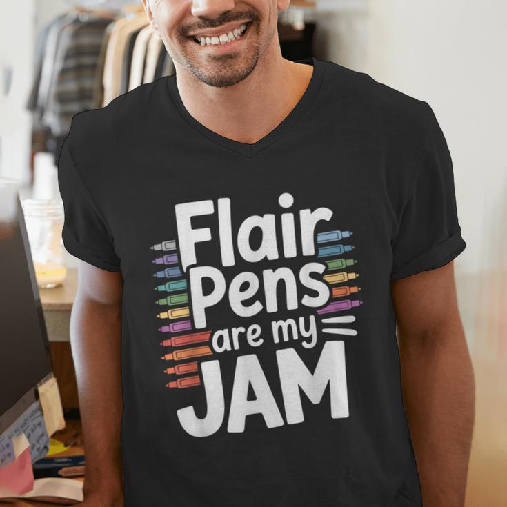 Back To School Teacher Flair Pens Are My Jam Men's V-Neck T-Shirt, funny gift Back To School Teacher Flair Pens Are My Jam Men's V-Neck T-Shirt, funny gift