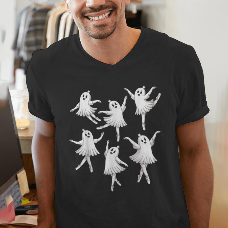 Ballet Ghost Dancer Spooky Dance Teacher Halloween Costume Men's V-Neck T-Shirt, funny gift Ballet Ghost Dancer Spooky Dance Teacher Halloween Costume Men's V-Neck T-Shirt, funny gift