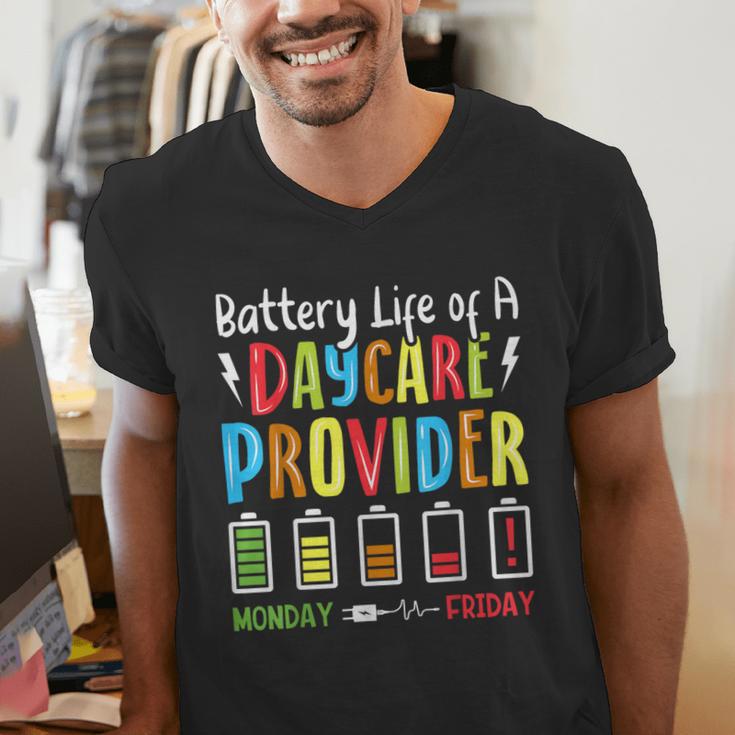 Battery Life Of Daycare Provider Childcare Teacher Men's V-Neck T-Shirt, funny gift Battery Life Of Daycare Provider Childcare Teacher Men's V-Neck T-Shirt, funny gift