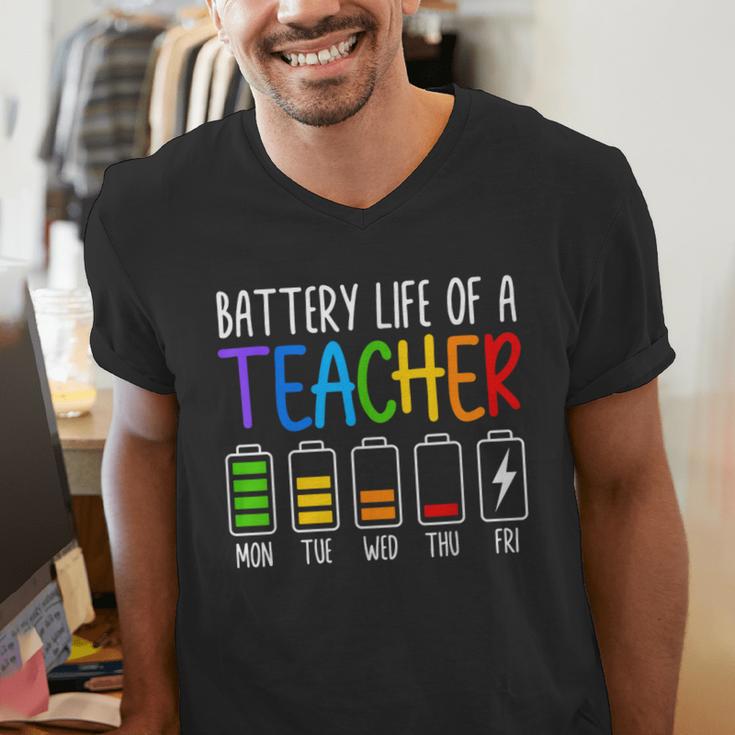 Battery Life Of A Teacher School Teacher Appreciation Men's V-Neck T-Shirt, funny gift