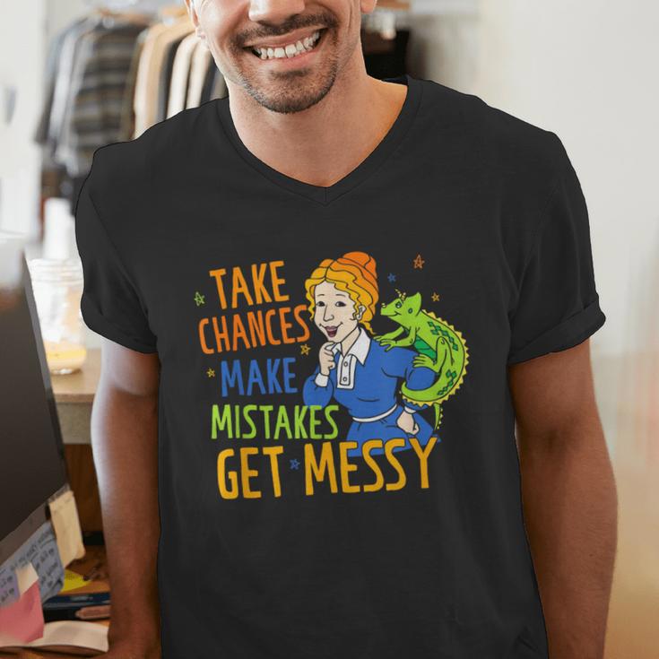 Beauty Teacher Take Chances Make Mistakes Get Messy Men's V-Neck T-Shirt, funny gift Beauty Teacher Take Chances Make Mistakes Get Messy Men's V-Neck T-Shirt, funny gift