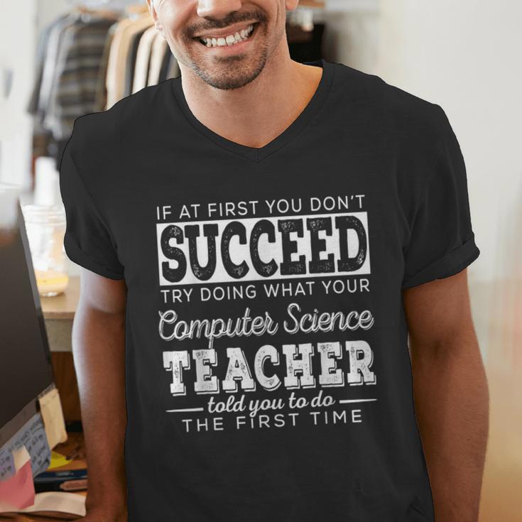 Best Computer Science Teacher Shirt Succeed Teaching Men's V-Neck T-Shirt, Science Teacher Shirts, funny gift