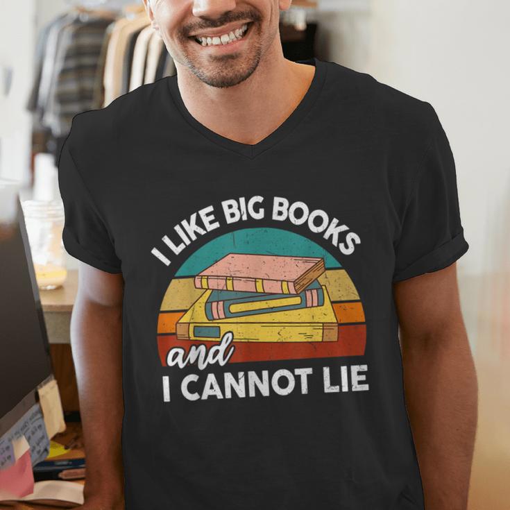 I Like Big Book Cant Lie Nerd School Librarian Teacher For Men Women Kids Men's V-Neck T-Shirt, funny gift