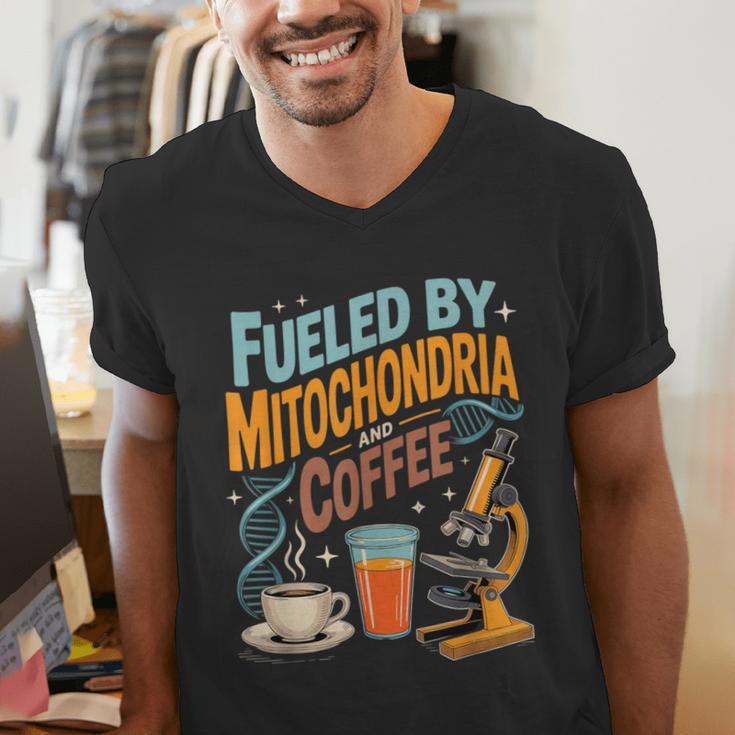 Biology Teacher Science Fueled By Mitochondria Coffee Men's V-Neck T-Shirt, Science Teacher Shirts, funny gift Biology Teacher Science Fueled By Mitochondria Coffee Men's V-Neck T-Shirt, Science Teacher Shirts, funny gift