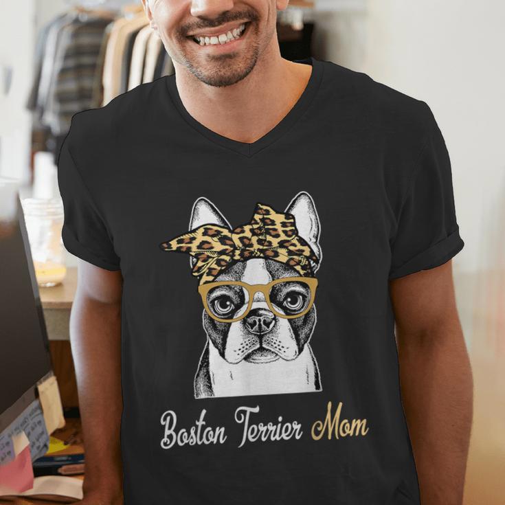Birthday And Mother's Day -Boston Terrier Mom Men's V-Neck T-Shirt, funny gift