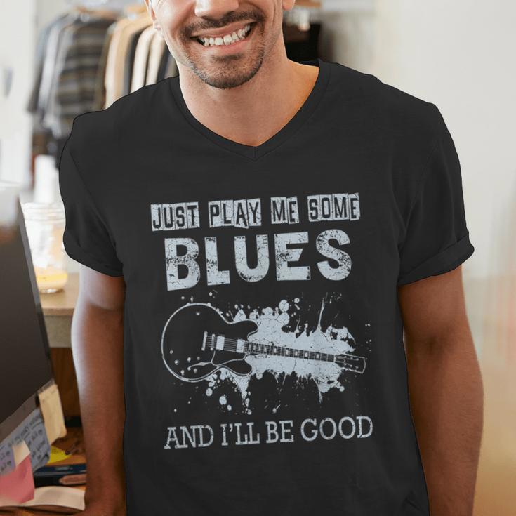 Blues Music Band Lover Vintage Guitar Teacher Blues Men's V-Neck T-Shirt, funny gift Blues Music Band Lover Vintage Guitar Teacher Blues Men's V-Neck T-Shirt, funny gift