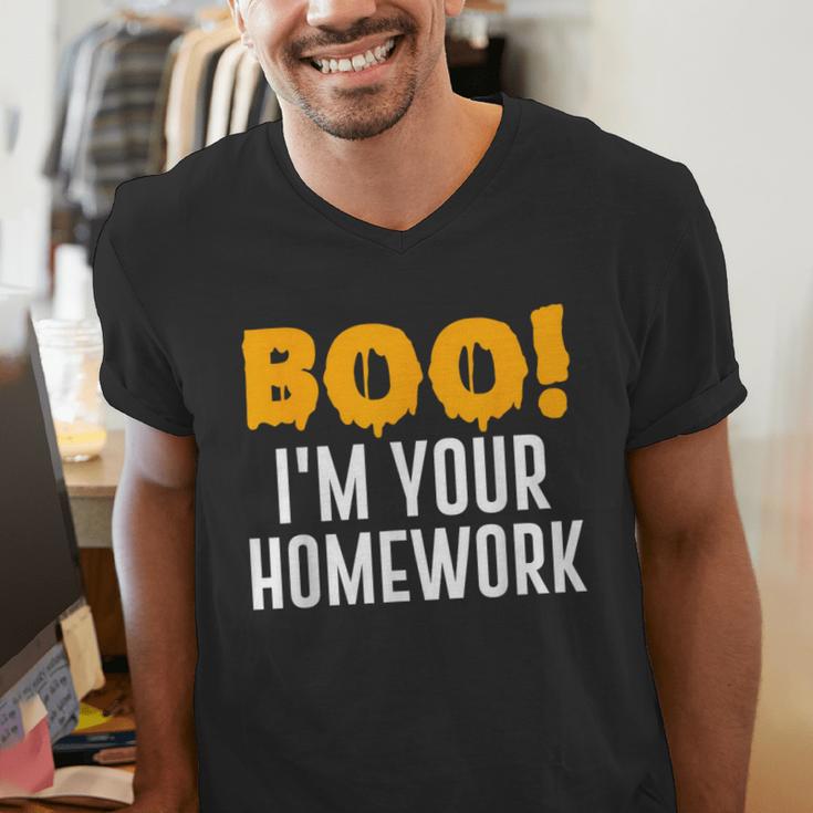 Boo I'm Your Homework Halloween Teacher Costume Men's V-Neck T-Shirt, funny gift Boo I'm Your Homework Halloween Teacher Costume Men's V-Neck T-Shirt, funny gift