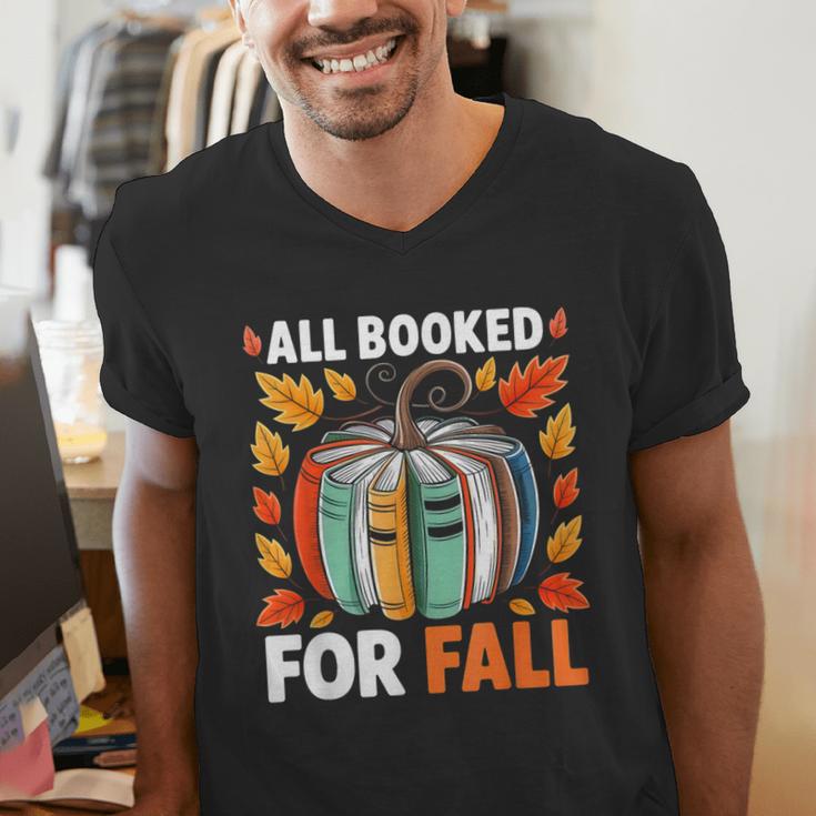 All Booked For Fall Book Pumpkin Autumn Thanksgiving Teacher Men's V-Neck T-Shirt, funny gift All Booked For Fall Book Pumpkin Autumn Thanksgiving Teacher Men's V-Neck T-Shirt, funny gift
