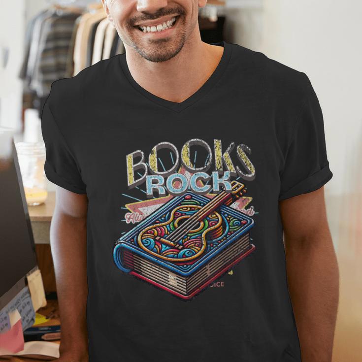 Books Rock Rock'n Roll Science Of Reading Teachers Guitar Men's V-Neck T-Shirt, Science Teacher Shirts, funny gift Books Rock Rock'n Roll Science Of Reading Teachers Guitar Men's V-Neck T-Shirt, Science Teacher Shirts, funny gift