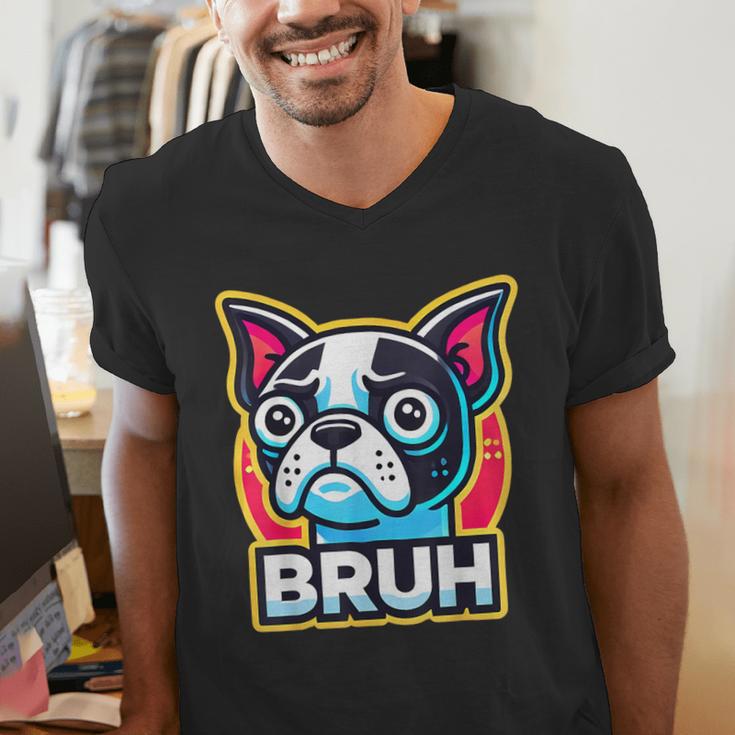 Boston Terrier Bruh Dog Lover Men's V-Neck T-Shirt, funny gift