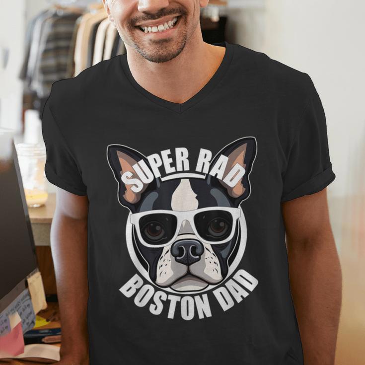 Boston Terrier Dad Father’s Day Dog Dad Men’s Men's V-Neck T-Shirt, Boston Terrier Dad Shirts, funny gift
