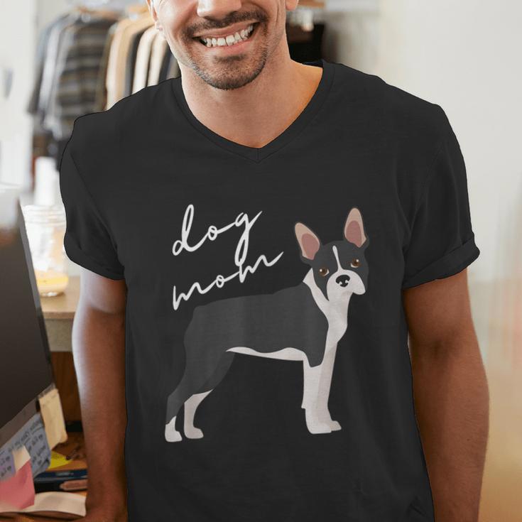 Boston Terrier Dog Mom Woman Women Men's V-Neck T-Shirt, Boston Terrier Mom Shirts, funny gift