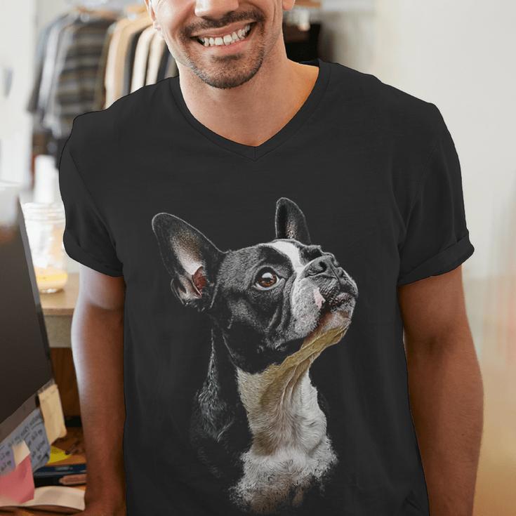 Boston Terrier Dog Graphic Pet Art Boston Terrier For Men Women Kids Men's V-Neck T-Shirt, funny gift