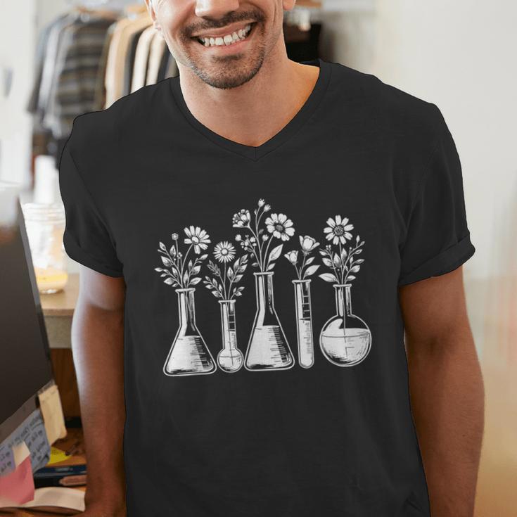 Botanical Beaker Science Teacher Floral Chemistry Lab Week Men's V-Neck T-Shirt, Science Teacher Shirts, funny gift Botanical Beaker Science Teacher Floral Chemistry Lab Week Men's V-Neck T-Shirt, Science Teacher Shirts, funny gift