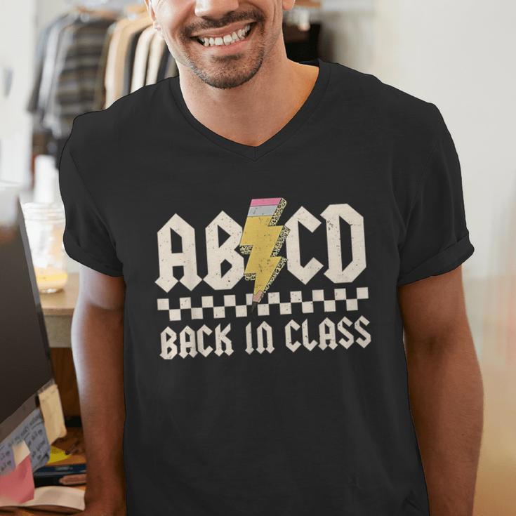 Boys Girls Teachers Rock Back To School ABCD Back In Class Men's V-Neck T-Shirt, funny gift Boys Girls Teachers Rock Back To School ABCD Back In Class Men's V-Neck T-Shirt, funny gift